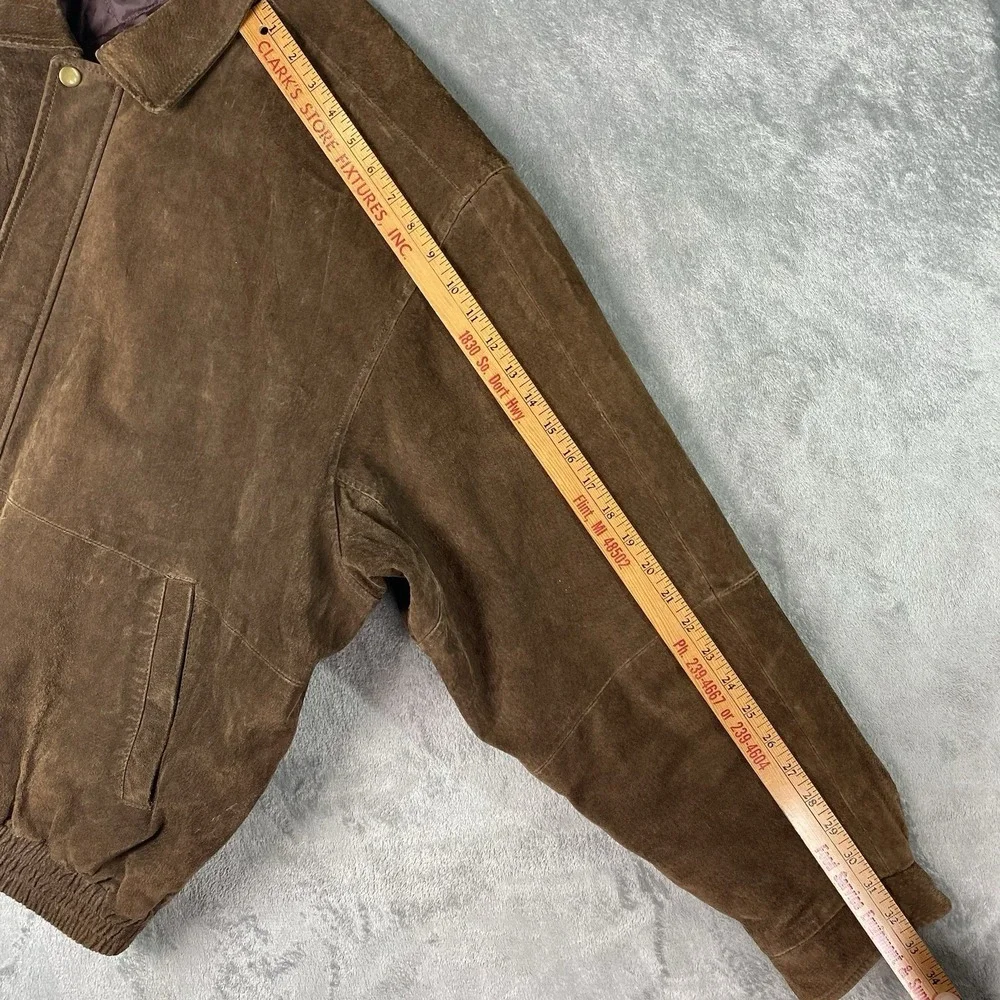 Vintage Cambridge Classics Jacket Mens Size XXL Brown Suede Leather Bomber 90s